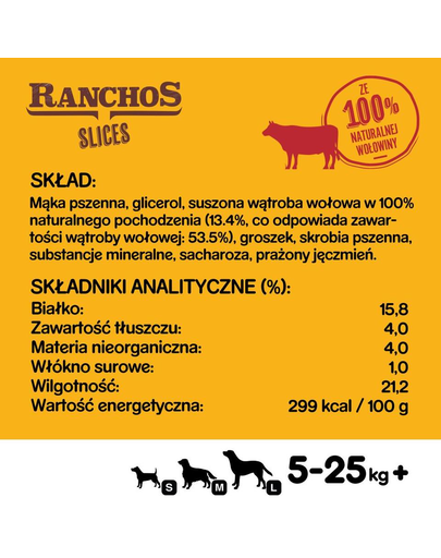 PEDIGREE Ranchos Slices 8 x 60g Recompense pentru caini cu carne de vita