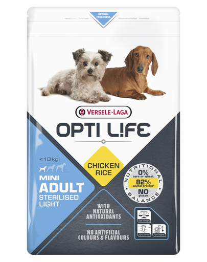 VERSELE-LAGA Opti Life Adult Light Mini hrana uscata pentru caini supraponderali/obezi de talie mica 7,5 kg