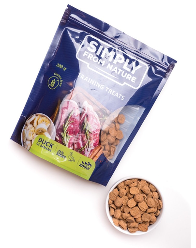 SIMPLY FROM NATURE Recompense pentru dresajul cainilor, rata si banane 300 g
