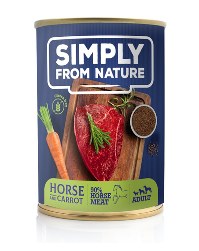 SIMPLY FROM NATURE Hrana umeda pentru caini, carne de cal, seminte de in si morcov 400 g