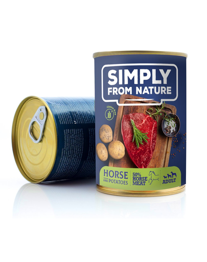 SIMPLY FROM NATURE Hrana umeda pentru caini, carne de cal, seminte de in si morcov 400 g