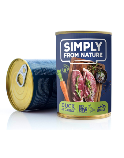 SIMPLY FROM NATURE Hrana umeda pentru caini, cu rata si morcov 400 g