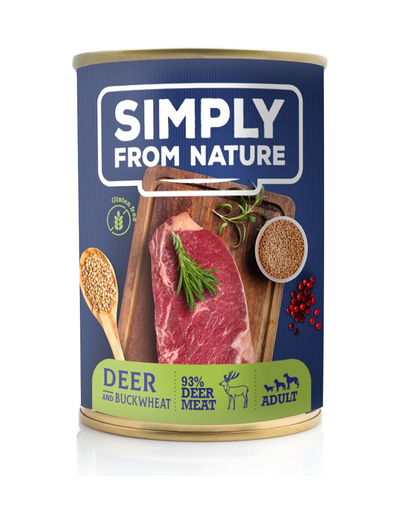 SIMPLY FROM NATURE Hrana umeda pentru caini, carne de vanat si hrisca 400 g