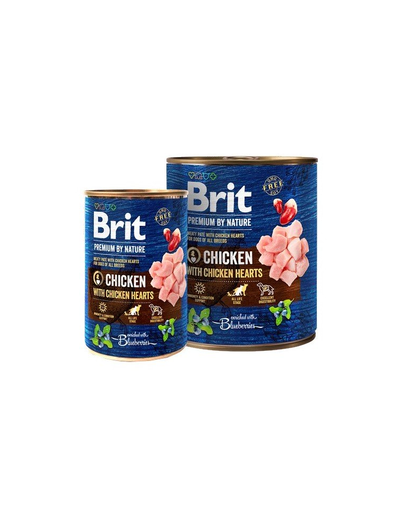 BRIT Premium by Nature - Hrană umedă pentru câini junior, inimi de pui - 400g