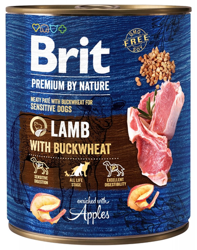 BRIT Premium by Nature hrană umedă pentru câini, miel și hrișcă 800 g
