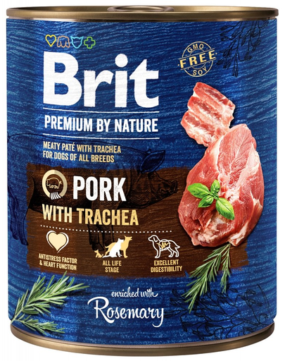 BRIT Premium by Nature hrană umedă pentru câini, porc și esofag 800 g