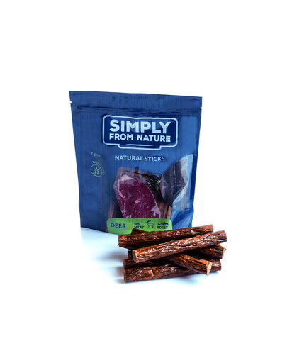 SIMPLY FROM NATURE Recompense sticks cu carne de caprioara pentru caini 7 buc.