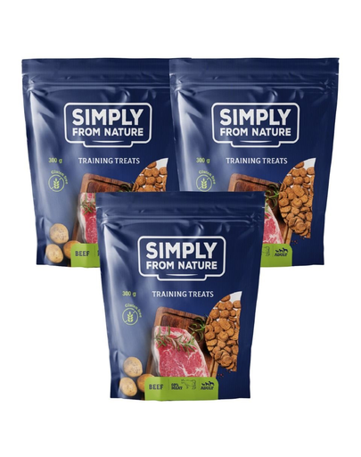 SIMPLY FROM NATURE Training Treats recompense pentru caini, cu vita 3 x 300 g