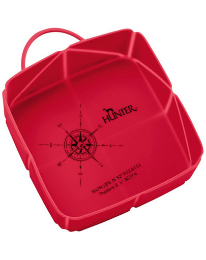 HUNTER List Bol pliabil pentru caini, din silicon 590 ml, rosu