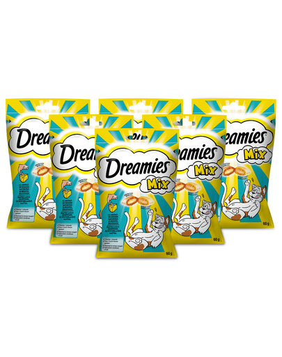 DREAMIES Dreamies recompensa pisica, somon si branza 6 x 60 g