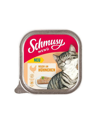 SCHMUSY MENÜ conserva cu pui pentru pisica 32x100 g