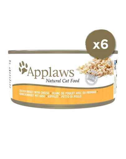 APPLAWS Hrana umeda pentru pisici, cu pui si branza, 6 x 156 g