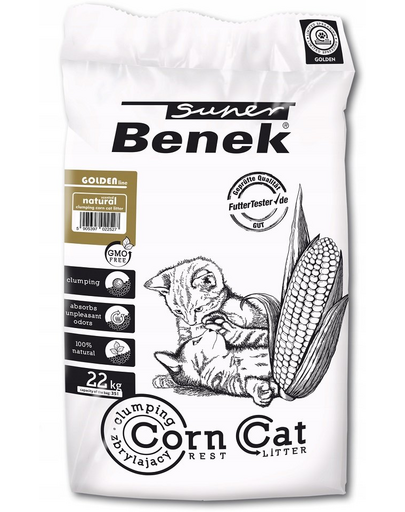 BENEK Super Corn Cat Golden porumb grit Natural 35 l