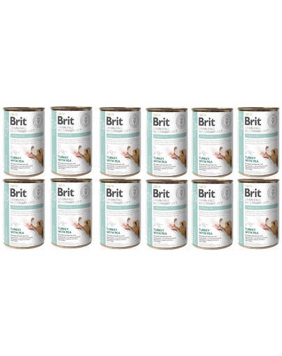 BRIT Veterinary Diet Struvite Turkey&Pea afectiuni tract urinar 12x400 g hrana dietetica pentru caini