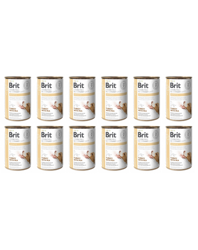 BRIT Veterinary Diet Hepatic Turkey&Pea 12x400 aliment dietetic pentru afectiuni hepatice, pentru caini