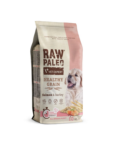 VETEXPERT RAW PALEO Heathy Grain Puppy Salmon 10 kg Sac hrana uscata catei, cu somon
