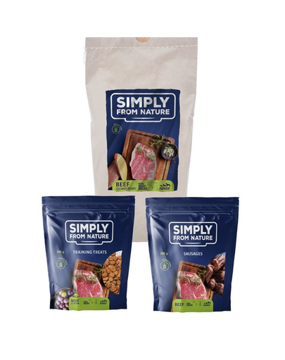 SIMPLY FROM NATURE Hrana uscata coapta la cuptor, cu vita 1,2 kg + recompense naturale cu vita