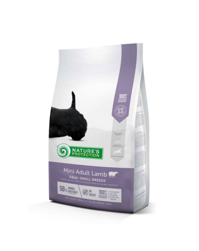 NATURES PROTECTION Mini Adult Lamb Small breed dog 2 kg hrana cu miel, caini rase mici