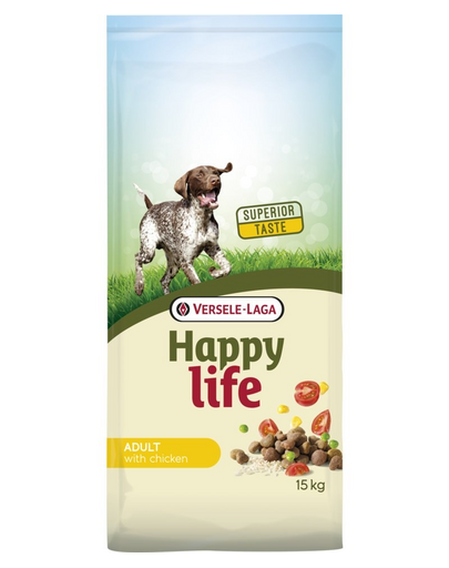 VERSELE-LAGA Happy Life Adult Chicken Hrana uscata caini, cu pui 15 kg+ 3 kg GRATIS