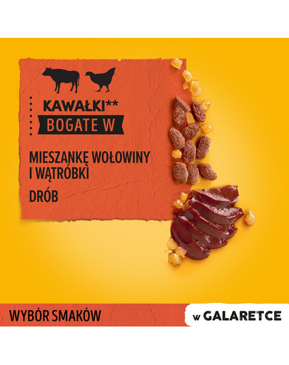 PEDIGREE Vită/Carne de pasăre în aspic 52 x 100 g
