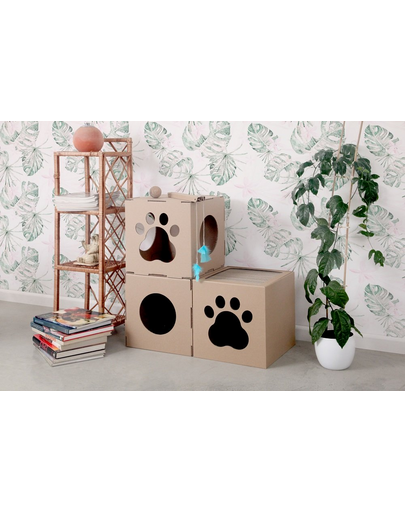 CARTON+ PETS Case modulare din carton pentru pisici Twins