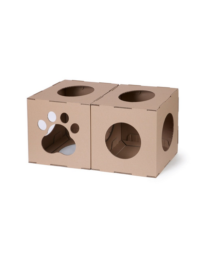 CARTON+ PETS Case modulare din carton pentru pisici Twins