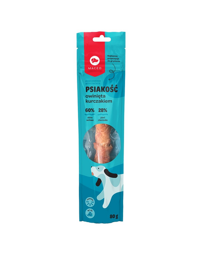 MACED Baton de rontait pentru caini, invelit in carne de pui 25 cm