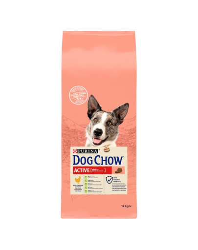 PURINA Dog Chow Active hrana uscata pentru caini activi, cu pui 14 kg