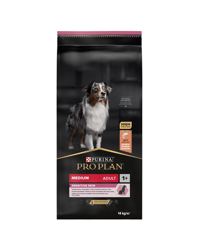 PURINA PRO PLAN MEDIUM ADULT Sensitive Skin  Sac hrana caini talie medie cu piele sensibila 14kg