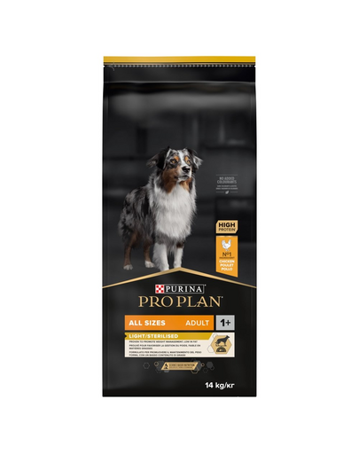 PURINA PRO PLAN ALL SIZE ADULT Light/Sterilised Hrana pentru caini adulti sterilizati 14kg