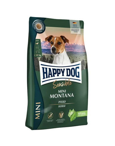 HAPPY DOG Sensible Mini Montana 4kg Hrana caini talie mica, cu cal