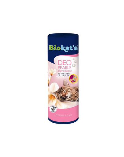BIOKAT&#039;S Deo Pearls Baby powder 700 g perle parfumate pentru litiera
