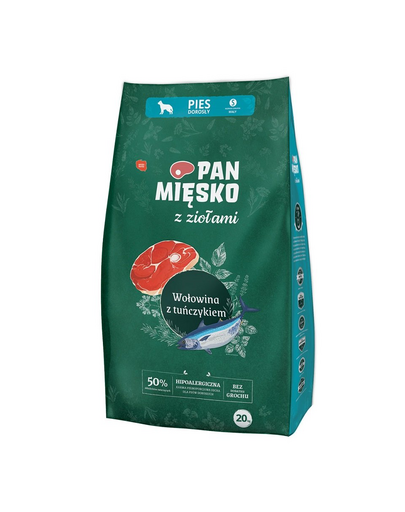 PAN MIĘSKO hrana caine talie mica S 20 kg ierburi aromatice, vita si ton