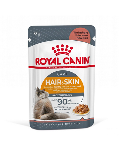 ROYAL CANIN Hair&Skin hrana umeda in sos pisica pentru piele si blana sanatoase, 12 x 85 g