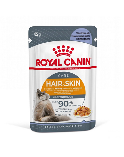 ROYAL CANIN Hair&Skin hrana umeda in aspic pisica pentru piele si blana sanatoase, 12 x 85 g