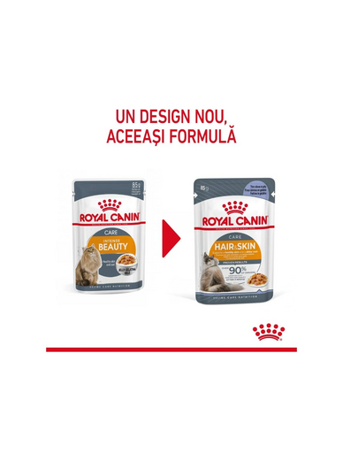 ROYAL CANIN Hair&Skin hrana umeda in aspic pisica pentru piele si blana sanatoase, 12 x 85 g