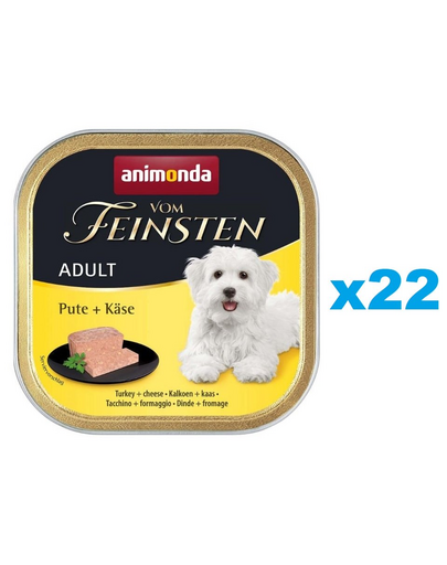 ANIMONDA Vom Feinsten Adult Turkey&Cheese 22x150 g pate caini adulti, curcan si branza