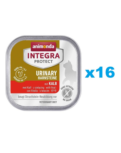 ANIMONDA Integra Protect Urinary Struvit with Veal 16x100 g cu vitel, hrana pisici cu afectiuni urinare