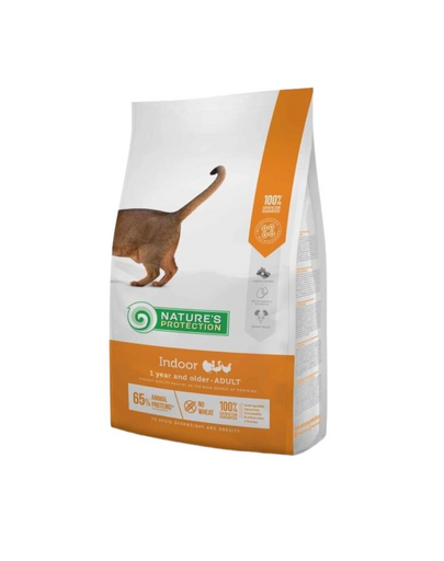 NATURES PROTECTION Indoor Adult Cat 1+ Poultry 2 kg hrana pisici adulte de interior, pasari de curte
