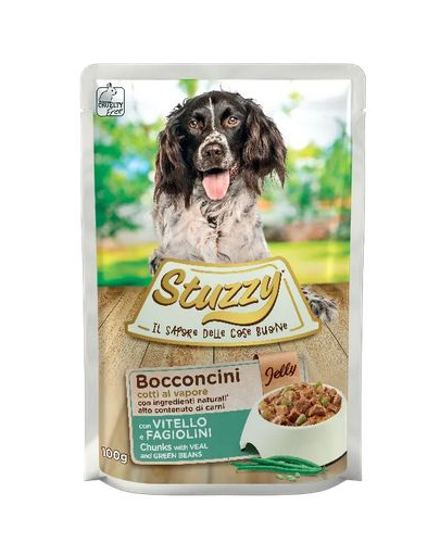 STUZZY Veal With Grean Beans in Jelly cu vițel și fasole verde în aspic 100 g