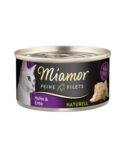 MIAMOR Feine Filets Naturell Chicken&Duck 80g pui si rata in sos propriu, hrana pisica