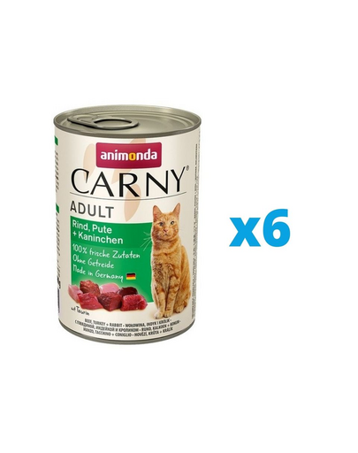 ANIMONDA Carny Adult set vita, curcan si iepure 6 x 400 g pisica adulta