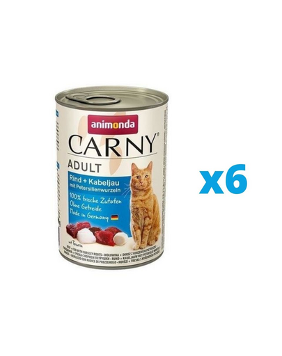 ANIMONDA Carny vita, cod, pastarnac hrana pisica 6 x 400 g