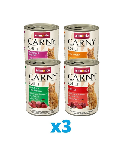 ANIMONDA Carny mix conserve pisici 12 x 400 g Mix 3