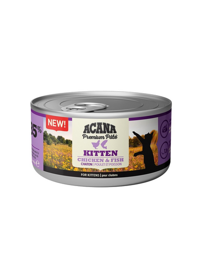 ACANA Premium Pate Kitten Chicken & Fish hrana pisoi, pate pui si peste 24 x 85 g