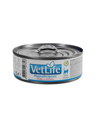 FARMINA Vet Life Hypoallergenic Pork&Potato 85g Conserva pisici cu intolerante alimentare, cu porc si cartofi