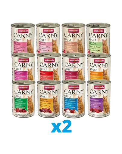 ANIMONDA Carny MIX hrana umeda pentru pisici 12 arome 24 x 400 g