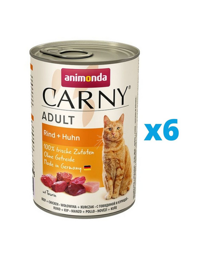 ANIMONDA Carny pachet vita si pui 6 x 800 g hrana pisici