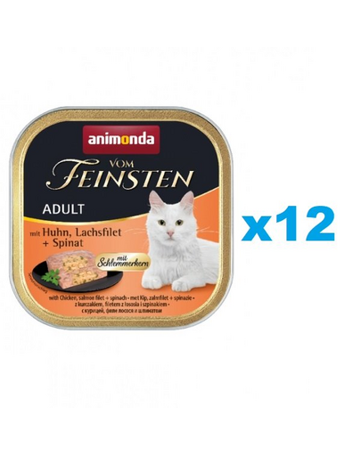 ANIMONDA Vom Feinsten Pate pui, somon si spanac 12x100g hrana pisici