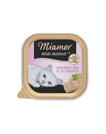 MIAMOR Milde Mahlzeit Poultry Pure&Ham 100g hrana pisica, pasare si sunca